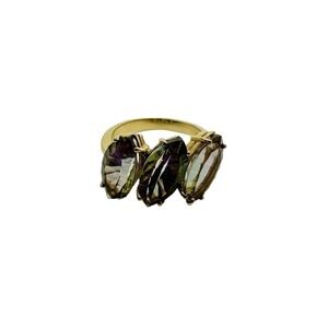 Solid gold 14K Mystic Topaz ring